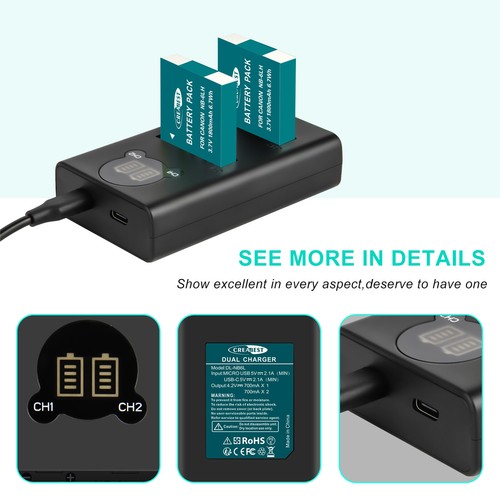 6lh batteria - 2x, nb-6lh